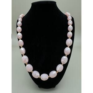 Vintage Monet Graduated Pink Bead Necklace 28"